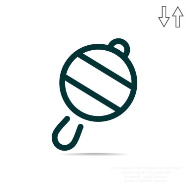 Icône de hochet de bébé simple, contour vector illustration