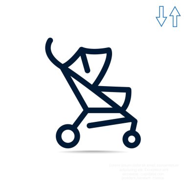 Basit bebek arabası anahat web simgesi