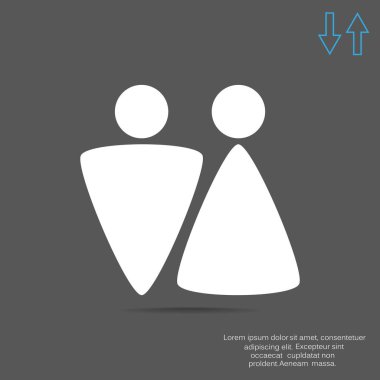 Cinsiyet işaretleri ile WC simgesi