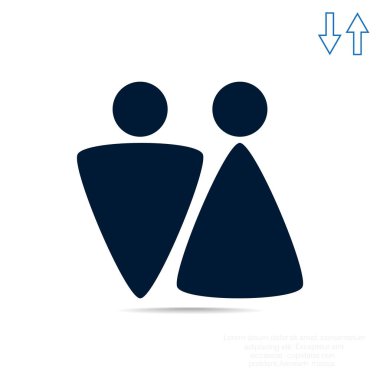 Cinsiyet işaretleri ile WC simgesi