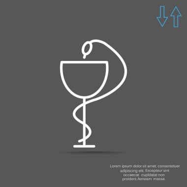 Eczane sembolü tıbbi yılan ve bardak.