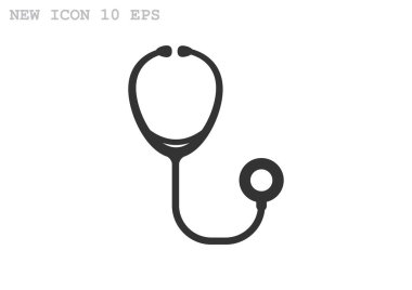 Stetoskop basit web simgesi 