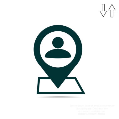 İnsan konum işaretçisi basit simgesine