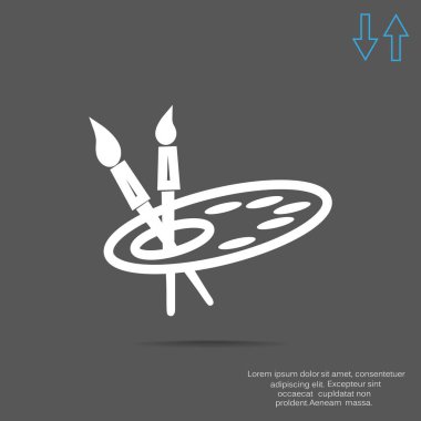 Boya fırçaları paletle sanat