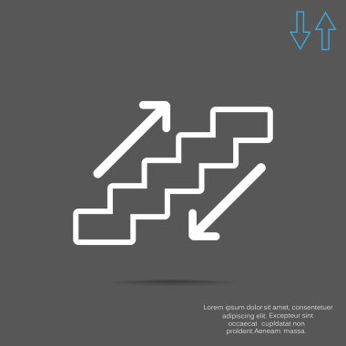 Yürüyen merdivenlerden işaretiyle merdiven ve okları