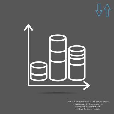 Diyagram düz simgesi 