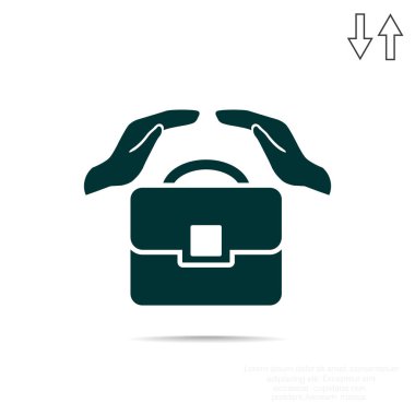 Evrak çantası ile eller web simgesi