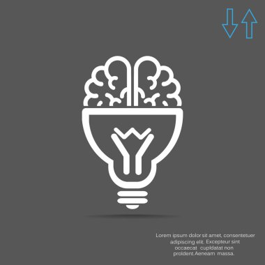 Ampul simgesi olan beyin