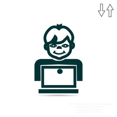 Öğrenci dizüstü bilgisayar simgesi 