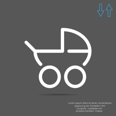Basit bebek arabası anahat web simgesi