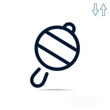 Icône de hochet de bébé simple, contour vector illustration