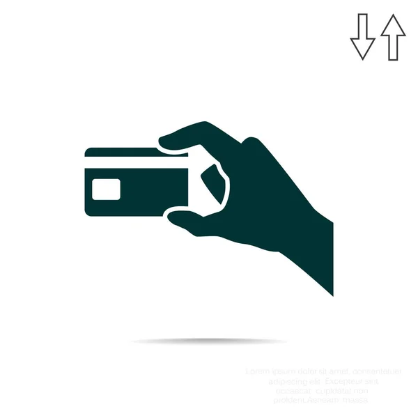 Plastová karta v ruce — Stockový vektor