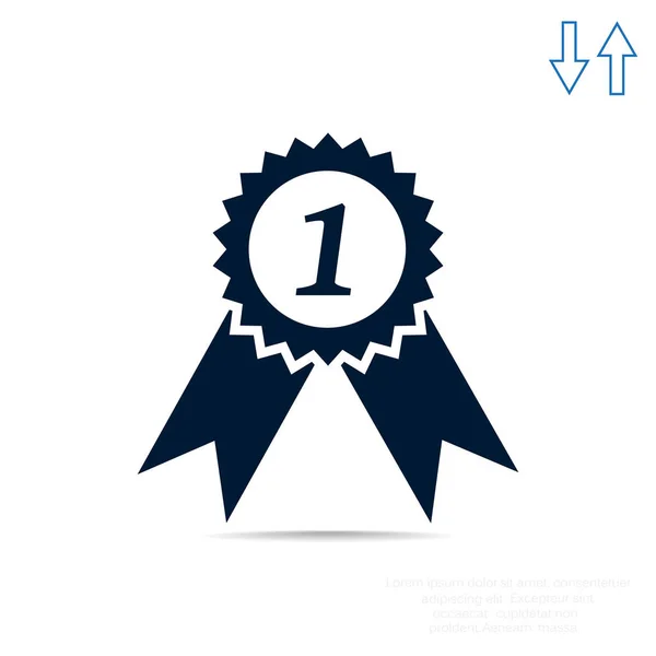 Medalla para el primer lugar icono web — Vector de stock