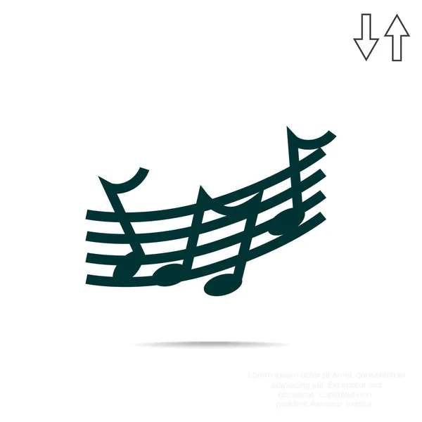 Ícone notas musicais — Vetor de Stock