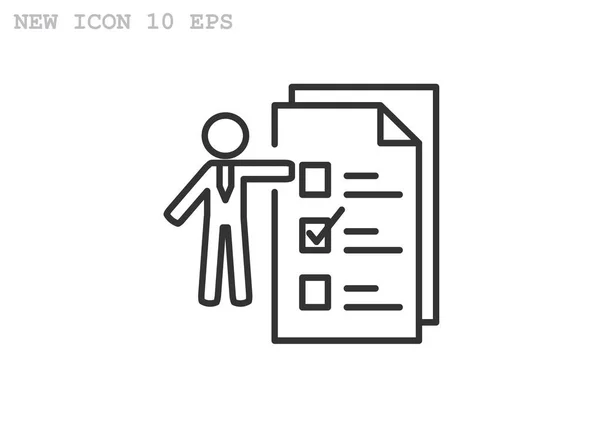 Zakenman Checklist pictogram — Stockvector