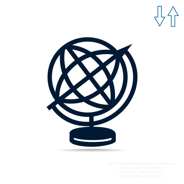 Globo icono de línea — Vector de stock