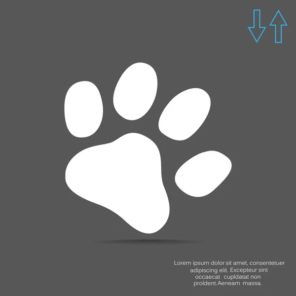 Perro pata pista simple icono — Vector de stock