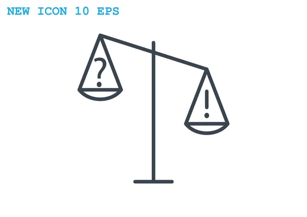 Schalen van Justitie eenvoudige web pictogram — Stockvector