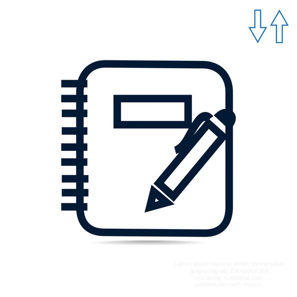 Pen over Kladblok — Stockvector