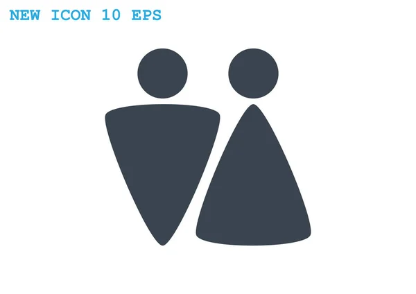 WC pictogram met gender tekenen — Stockvector