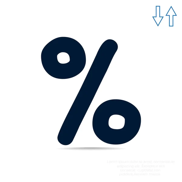 Ícone de símbolo percentual simples —  Vetores de Stock