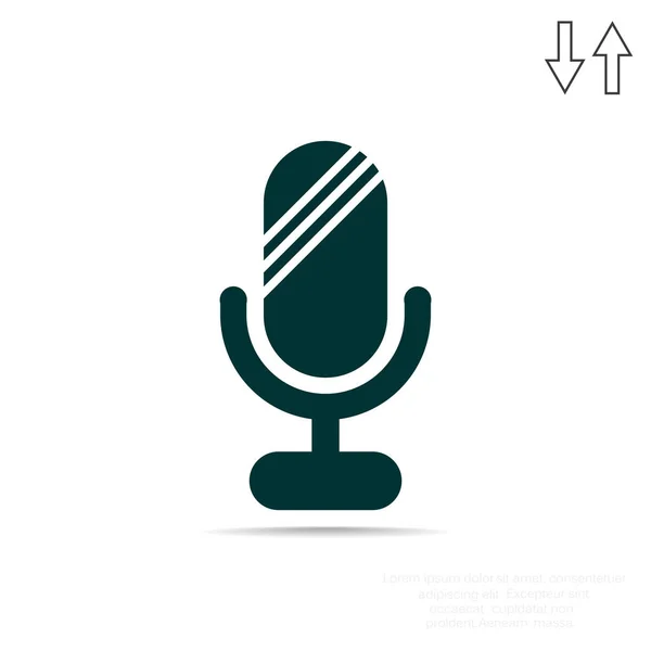 Icône web microphone simple — Image vectorielle