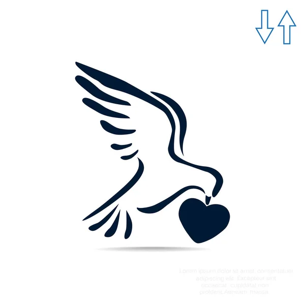 Icône plate oiseau — Image vectorielle