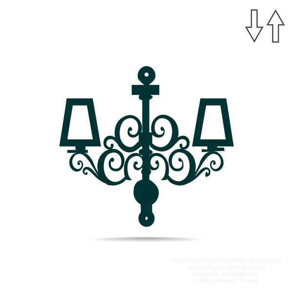 Lámpara icono simple — Vector de stock