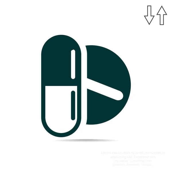 Pilules et capsules icône — Image vectorielle