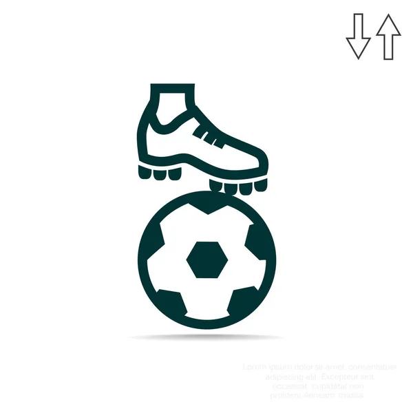 Chaussure de football avec ballon — Image vectorielle
