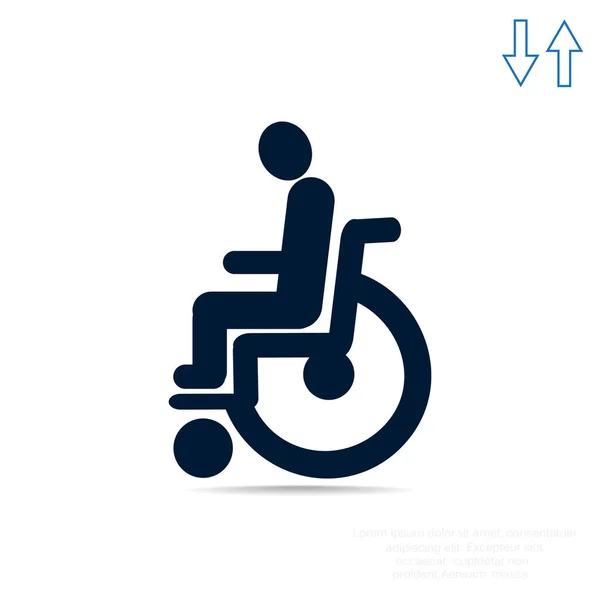 車椅子の簡単なアイコンを無効 — ストックベクタ