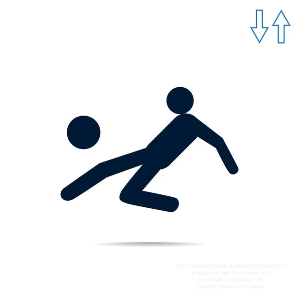 Silhouette de joueur de football — Image vectorielle