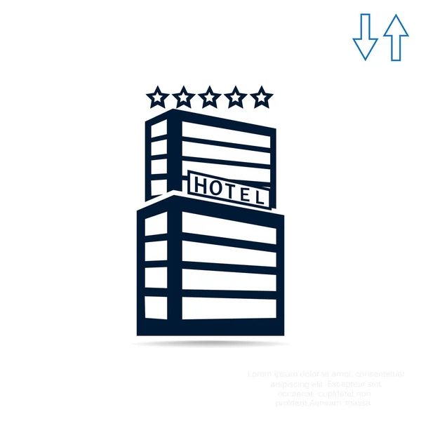 Hotel edificio icono web — Vector de stock