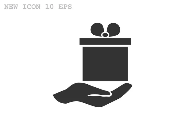 Geschenk box aan kant web pictogram — Stockvector