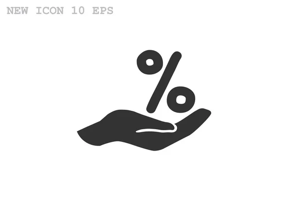 A kéz-web ikon százalékos — Stock Vector