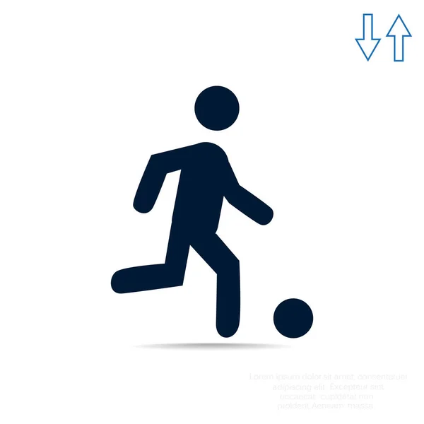 Silhouette de joueur de football — Image vectorielle