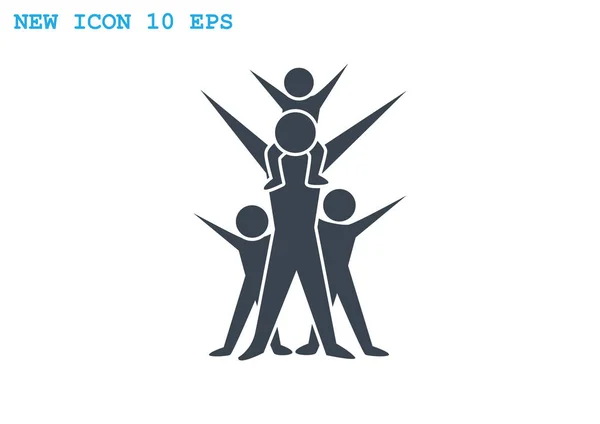 Boldog családi koncepció pókháló ikon — Stock Vector
