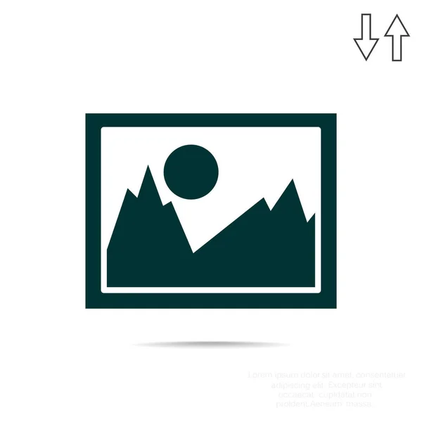 Pictogram van een landschap afbeelding web — Stockvector