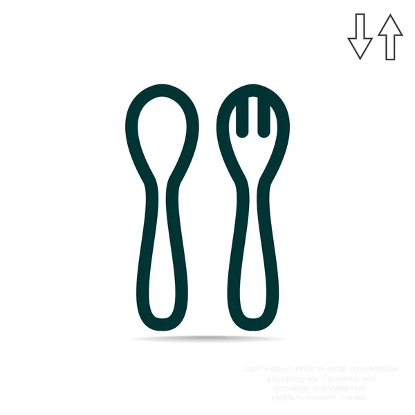 Icona cucchiaio e forchetta — Vettoriale Stock