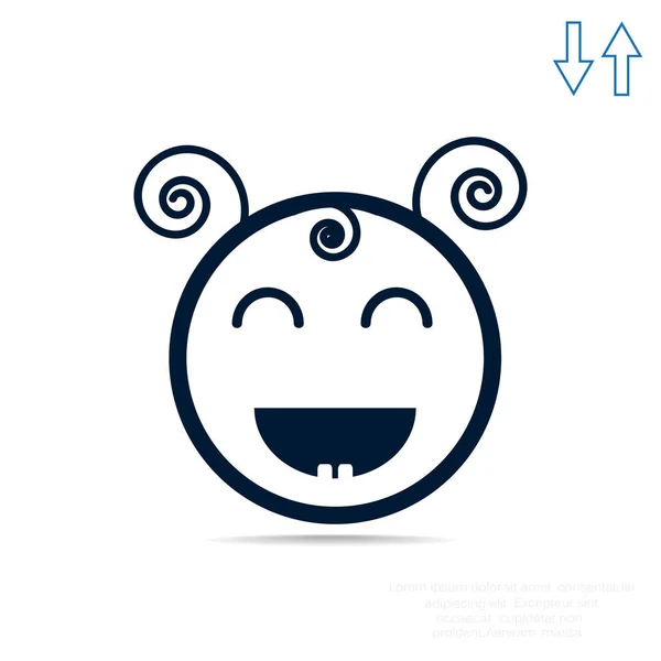 Chica feliz icono web — Vector de stock