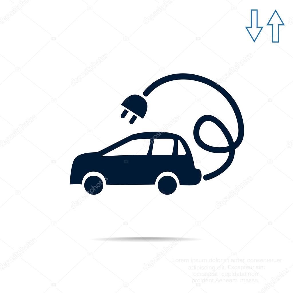 Electricity car simple web icon