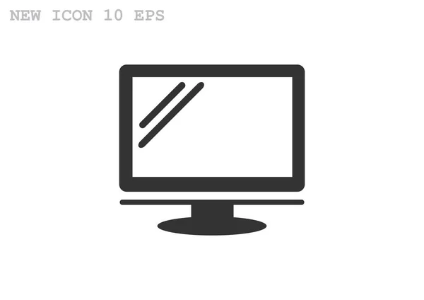 Pantalla de monitor en blanco icono web — Archivo Imágenes Vectoriales