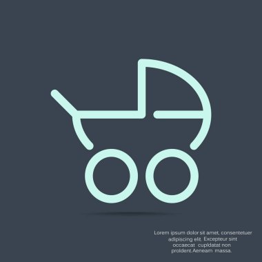 Basit bebek arabası anahat web simgesi