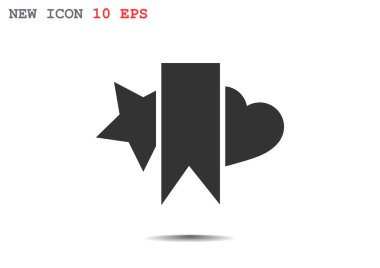 Yıldız ve kalp web simgesi ile yer imi