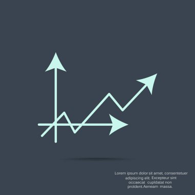 Yükselen grafik basit web simgesi