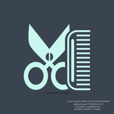 Tarak ve makas basit simgesi