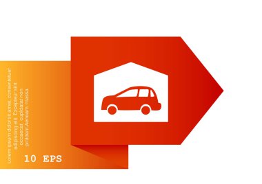 Garajda araba basit simgesiyle