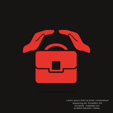 Evrak çantası ile eller web simgesi