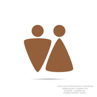 Cinsiyet işaretleri ile WC simgesi