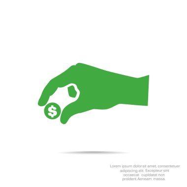 Elinde para web simgesi.